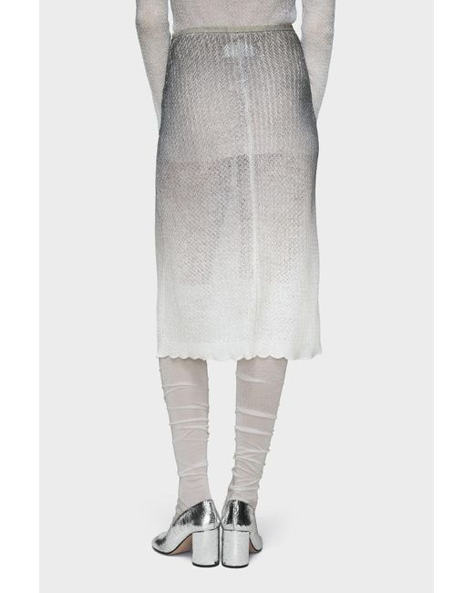 Maison Margiela Gray Sheer Knit Midi Skirt