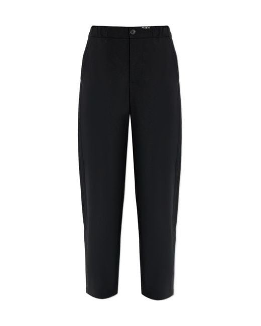 Marni Black Logo Embroidered Straight-Leg Trousers
