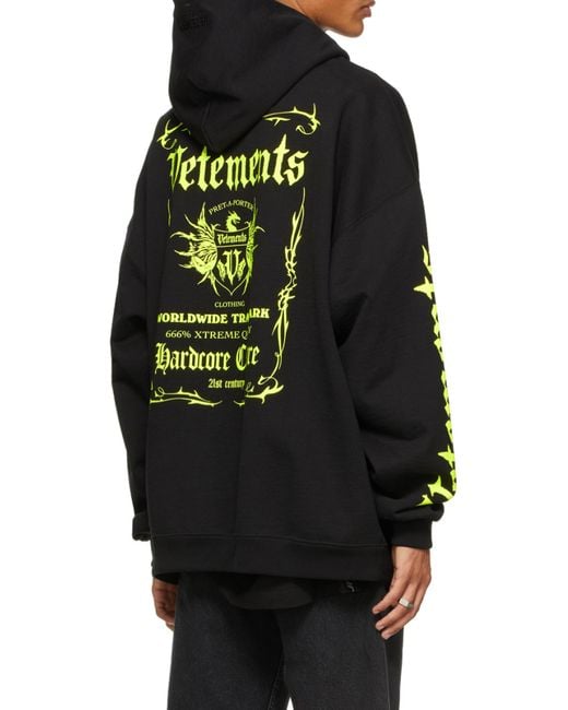 Vetements Blue Logo-Print Cotton-Blend Hoodie for men