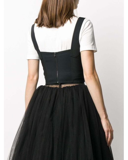 Dolce & Gabbana Black Lace Detailed Corset Top
