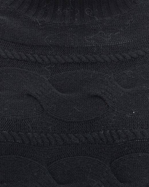 Max Mara Blue Cable-Knit Roll-Neck Sweater