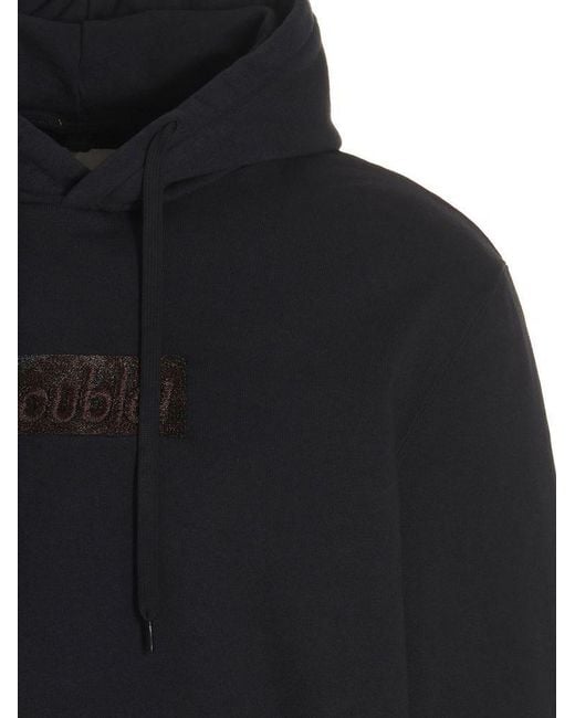Doublet Black Polyurethane Embroidery Sweater for men
