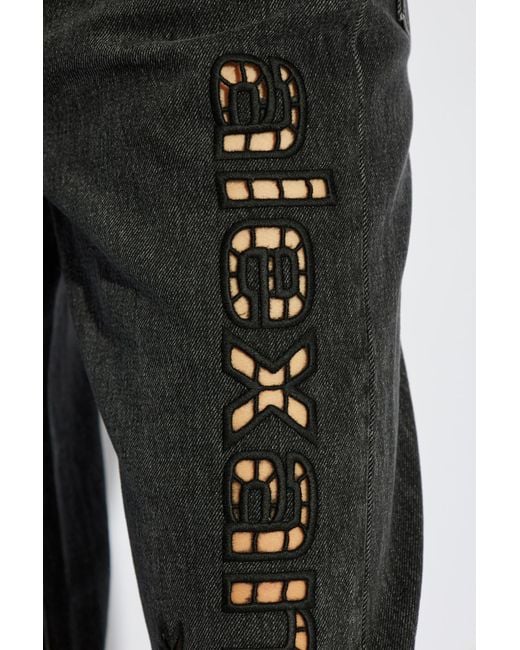 Alexander Wang Black Logo Embroidered Straight Leg Jeans