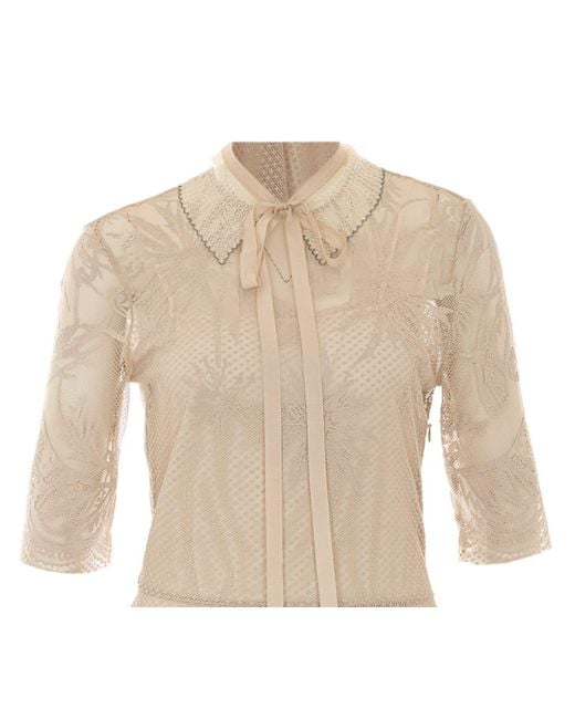 Fabiana Filippi Natural Lace Midi Shirt Dress