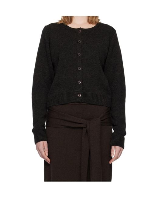 Lemaire Black Button-Front Cardigan