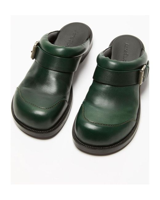 Acne Green Leather Mules