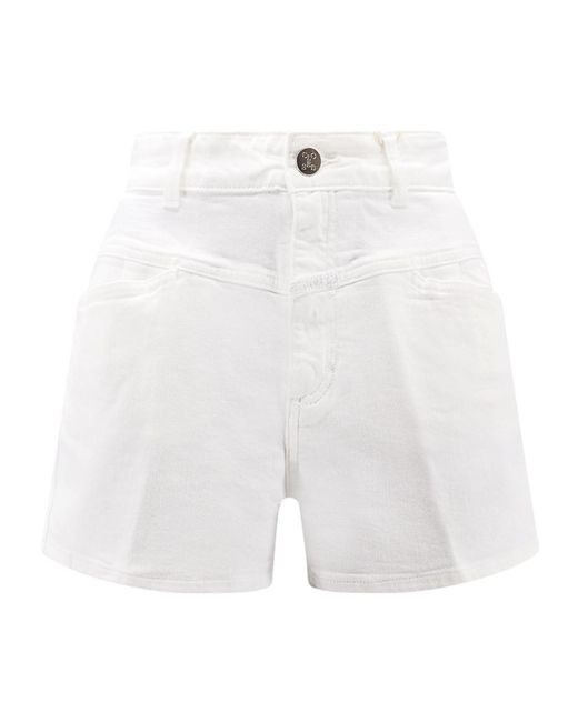 Closed White High-Rise Denim Shorts