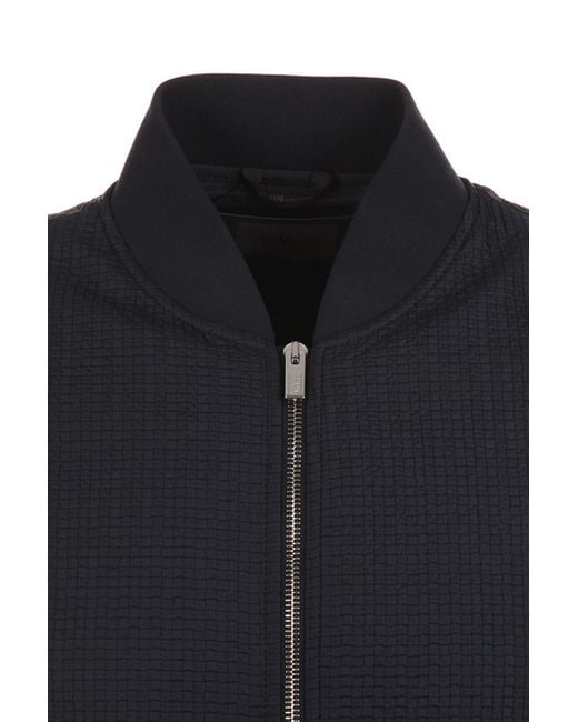 Armani Collezioni Black Zipper Casual Jacket for men