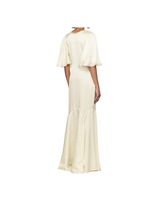Bode Natural V-Neck Dress