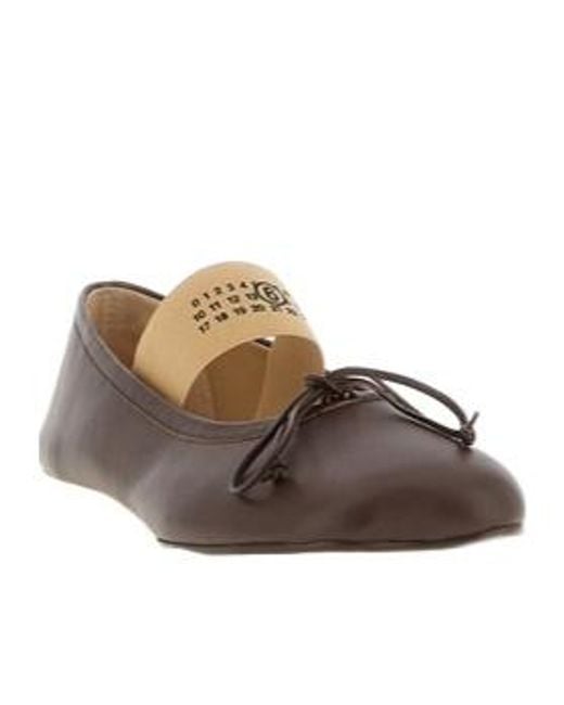 MM6 by Maison Margiela Brown Anatomic Numeric Ballerinas