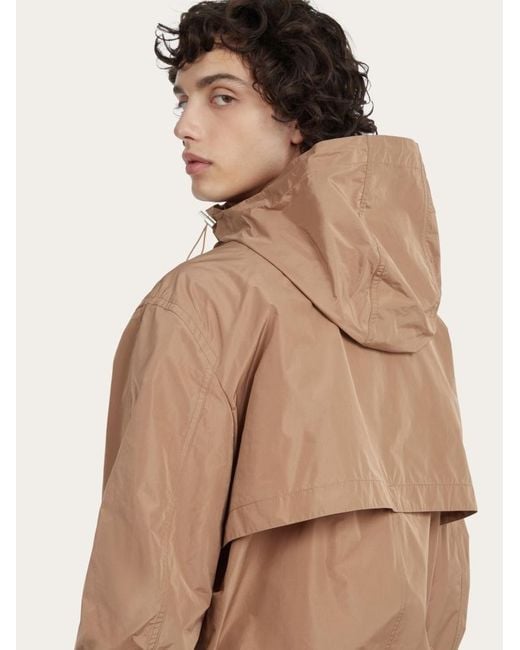 Ferragamo Brown Ferragamo Drawstring Zip-Up Jacket for men