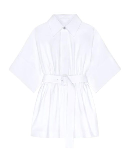 Givenchy White Short Sleeved Belted Mini Dress