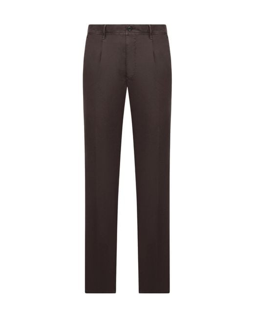 Incotex Gray Pleated-Front Trousers for men