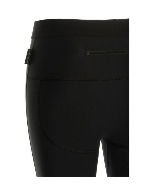 Courreges Black Courrèges Logo Printed Racer Leggings