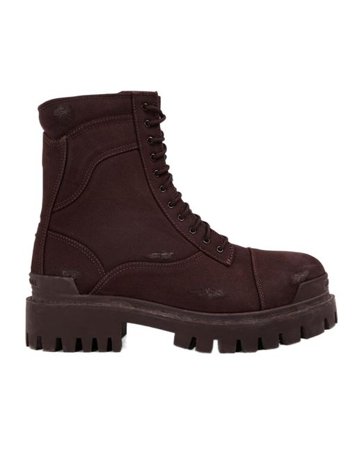 Balenciaga Brown Lace-Up Boots for men