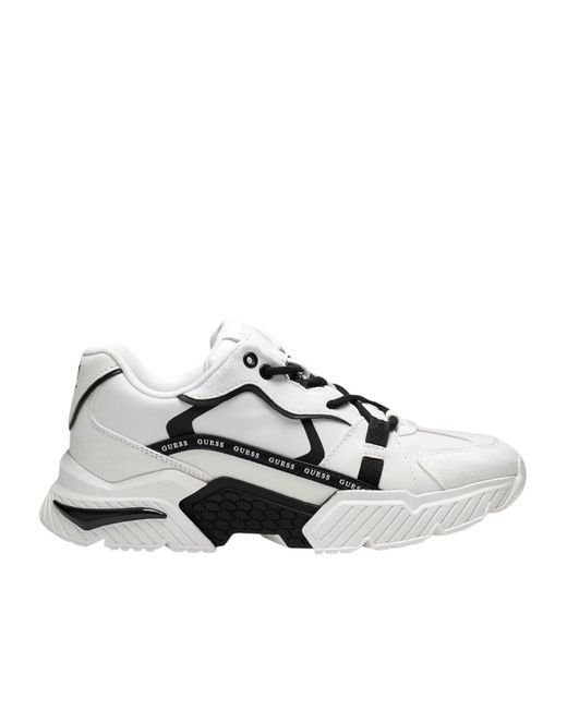 Guess White Ciesta Logo-Tape Sneakers
