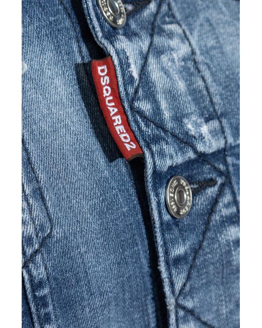 DSquared² Blue Distressed Denim Jacket