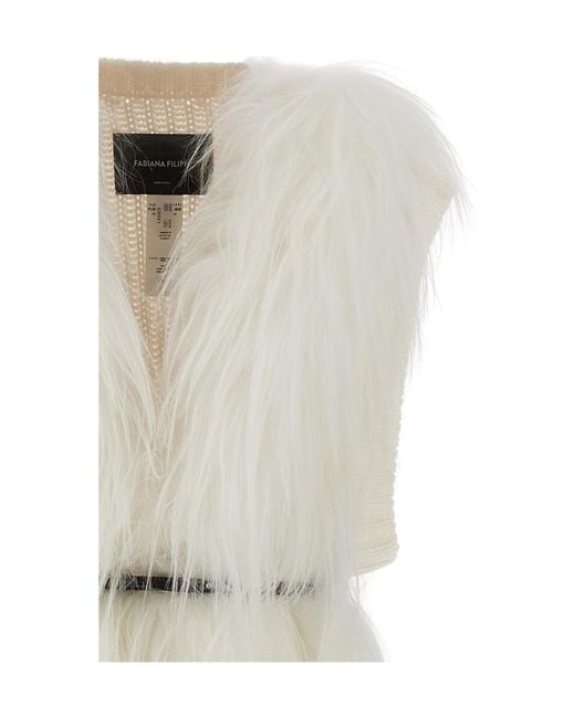 Fabiana Filippi White V-Neck Panelled Gilet