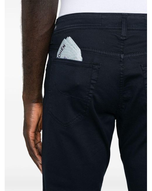 Jacob Cohen Blue Belt-Loop Casual Pants for men