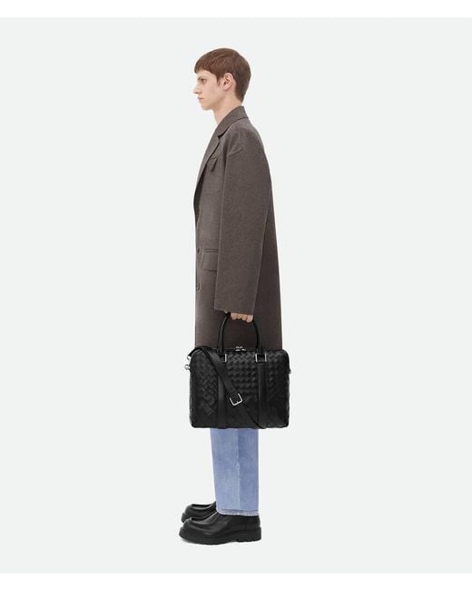 Bottega Veneta Black Slim Intrecciato Briefcase for men