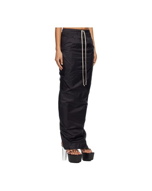 Rick Owens Black Concordians Pull On Pillar Skirt