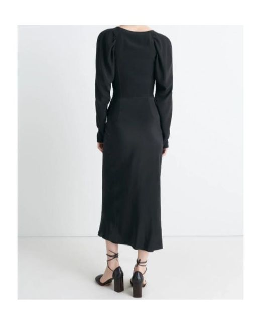 Lemaire Black Bias-Cut Raglan-Sleeve Midi Dress