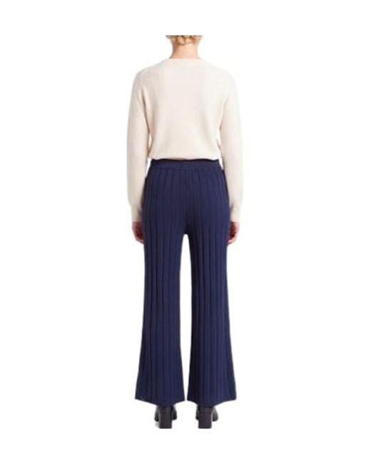 Max Mara Blue Loose Knitted Trousers