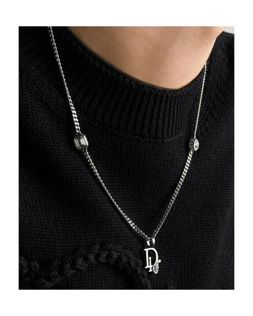 Dior White Homme Sparkle Pendant Necklace for men