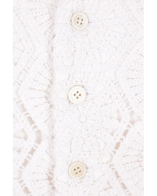 Comme des Garçons White V-Neck Sleeveless Dress
