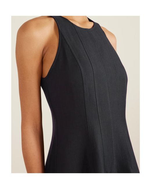 Brunello Cucinelli Black Round Neck Sleeveless Dress