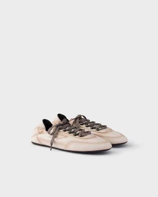 Prada Multicolor Ruched Nappa Low-Top Sneakers for men