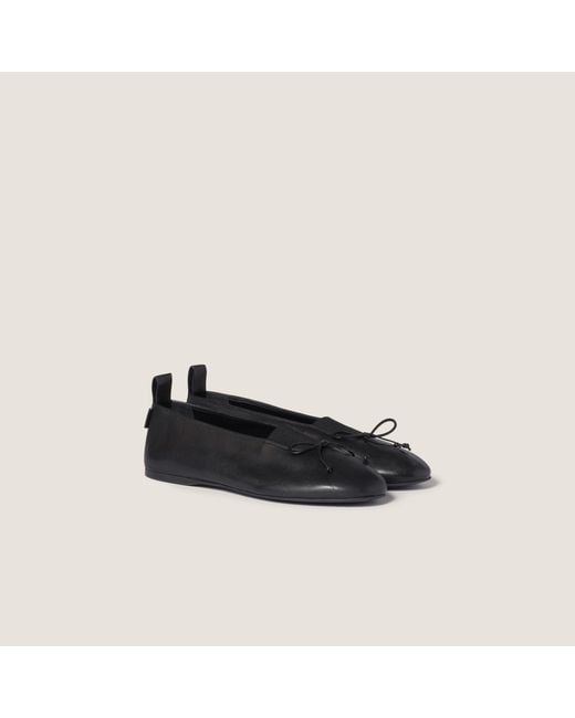 Miu Miu Black Round-Toe Ballerinas