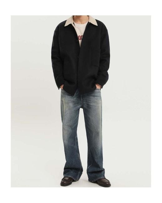 1989 STUDIO Black Overshirt Button Up for men