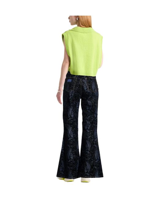 Ganni Black Dark Denim Wide-Leg Pants