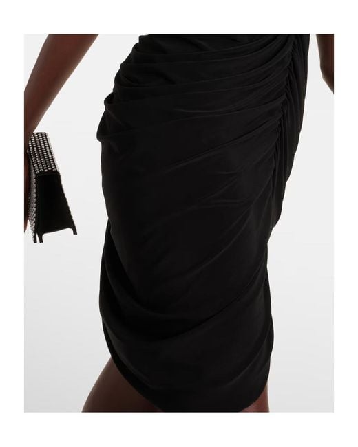 Norma Kamali Black Diana Shirred Slip Dress