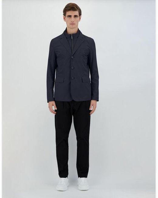 Herno Blue Buttoned Layered Jacket for men