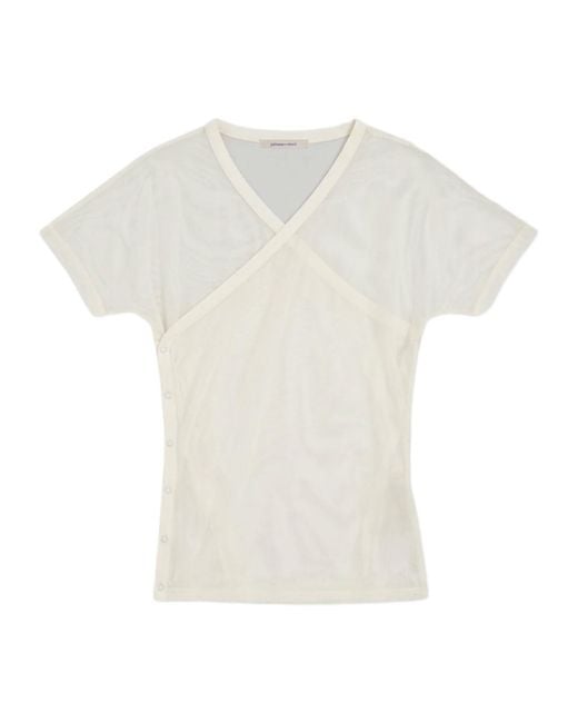 Paloma Wool White See-Through Mesh T-Shirt