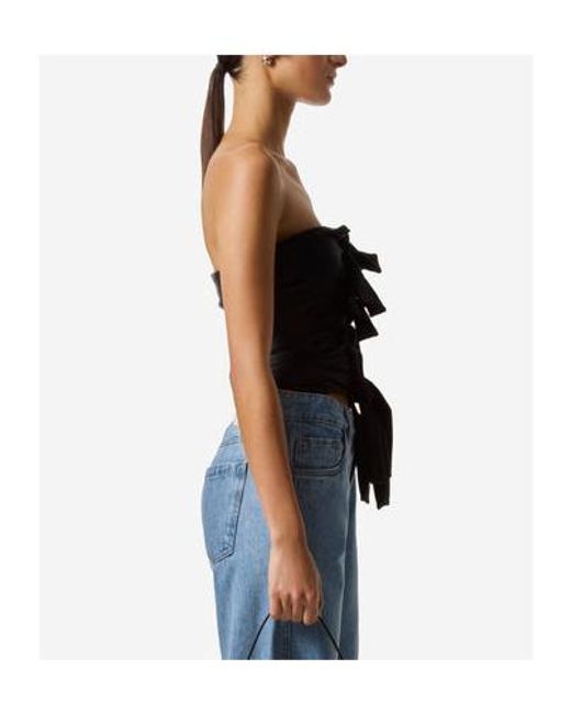 Coperni Blue Strapless Blouse