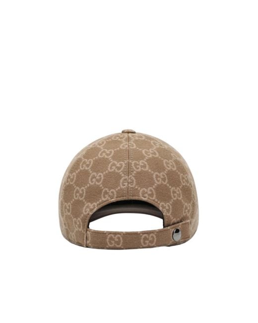 Gucci Brown Gg Monogram Flannel Baseball Cap for men