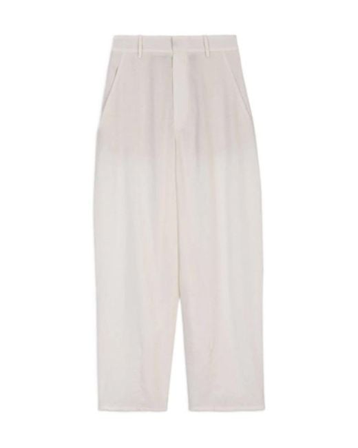 Alysi White Pleated Tailored Pants