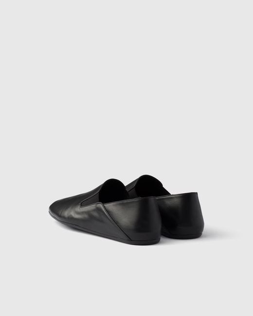 Prada Black Leather Loafers for men