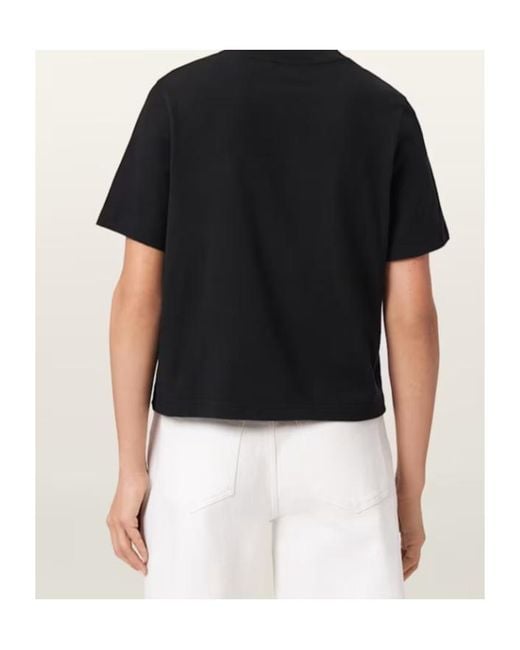 AllSaints Black Lisa Embossed Crew Neck T-Shirt