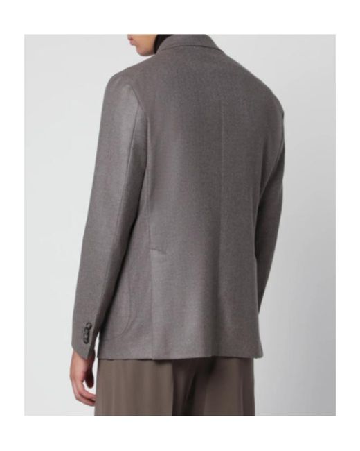 Tagliatore Gray Double-Breasted Blend Coat for men