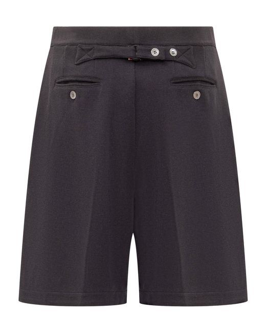 Thom Browne Blue Logo-Patch Shorts for men