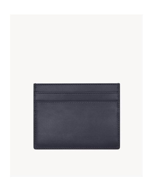 Saint Laurent Blue Leather Logo Card Holder for men
