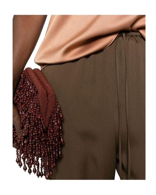 Forte_forte Brown Drawstring-Waist Elasticated-Hem Trousers