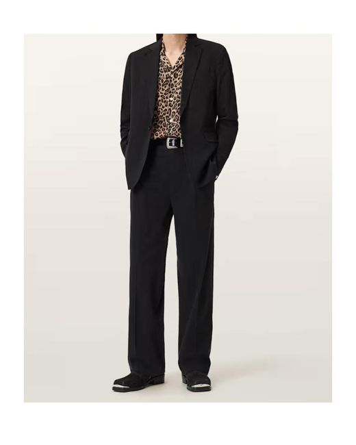 AllSaints Black Rebel Loose Fit Trousers for men