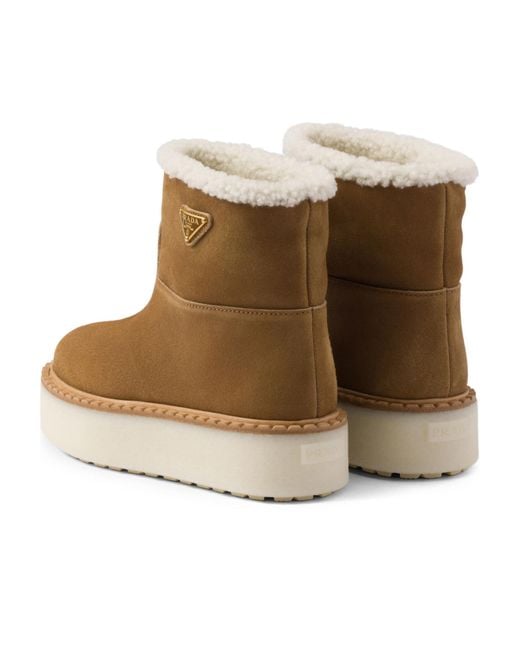 Prada Brown Suede Booties