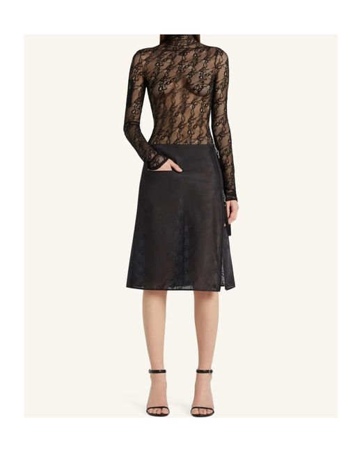 Courreges Black Courrèges Lace Mockneck Top
