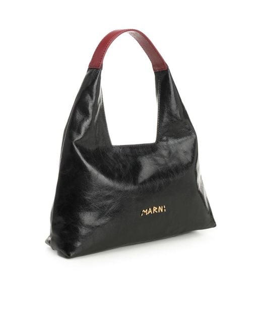 Marni Black Logo Lettering Mini Shoulder Bag